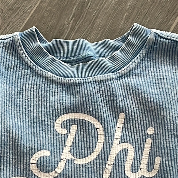Phi sigma sigma phi sig sweatshirt sorority Greek life Sz Med Corded Crew - Picture 4 of 6